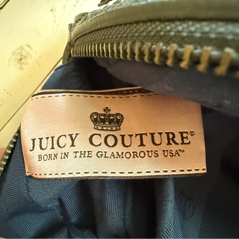 Juicy Couture | Modern Queen Baroque Leather Satchel, Dark Gray - Picture 8 of 17